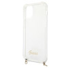 Guess GUHCP12MKC4GSGO Apple iPhone 12 / 12 Pro kietasis dėklas 4G Gold Chain, permatomas