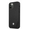 BMW BMHCP12MRSWPK Apple iPhone 12 / 12 Pro kietasis dėklas Leather Perforate, juodas