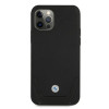 BMW BMHCP12MRSWPK Apple iPhone 12 / 12 Pro kietasis dėklas Leather Perforate, juodas