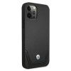 BMW BMHCP12MRSWPK Apple iPhone 12 / 12 Pro kietasis dėklas Leather Perforate, juodas