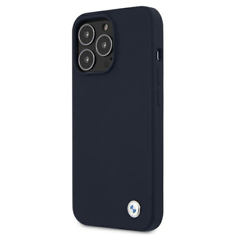 BMW BMHCP13XSILNA Apple iPhone 13 Pro Max kietasis dėklas Silicone Signature, Navy