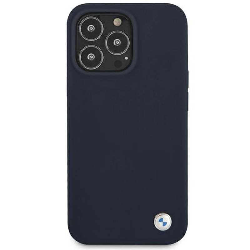 BMW BMHCP13XSILNA Apple iPhone 13 Pro Max kietasis dėklas Silicone Signature, Navy