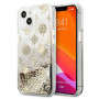 Guess GUHCP13SLGPEGO Apple iPhone 13 mini dėklas Peony Liquid Glitter, auksinis