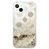 Guess GUHCP13SLGPEGO Apple iPhone 13 mini dėklas Peony Liquid Glitter, auksinis