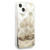 Guess GUHCP13SLGPEGO Apple iPhone 13 mini dėklas Peony Liquid Glitter, auksinis