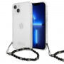 Guess GUHCP13SKPSBK Apple iPhone 13 mini kietasis dėklas Black Pearl, permatomas