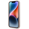 Guess silikoninis dėklas su metaliniu logotipu, suderinamas su MagSafe, skirtas Apple iPhone 14 Pro, rožinis