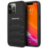 Mercedes-AMG AMHCP14LGSEBK Apple iPhone 14 Pro kietasis dėklas, Leather Debossed Lines, juodas