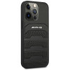 Mercedes-AMG AMHCP14LGSEBK Apple iPhone 14 Pro kietasis dėklas, Leather Debossed Lines, juodas