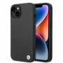 BMW BMHMP14MSLLBK Apple iPhone 14 Plus / 15 Plus kietasis dėklas, Signature Logo Imprint MagSafe, juodas
