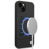BMW BMHMP14MSLBLBK Apple iPhone 14 Plus / 15 Plus kietasis dėklas, Silicone Signature Logo MagSafe, juodas