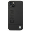 BMW BMHMP14MSLBLBK Apple iPhone 14 Plus / 15 Plus kietasis dėklas, Silicone Signature Logo MagSafe, juodas