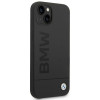 BMW BMHMP14MSLBLBK Apple iPhone 14 Plus / 15 Plus kietasis dėklas, Silicone Signature Logo MagSafe, juodas