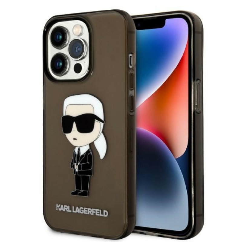 Karl Lagerfeld KLHCP14XHNIKTCK Apple iPhone 14 Pro Max kietasis dėklas, Ikonik Karl, juodas