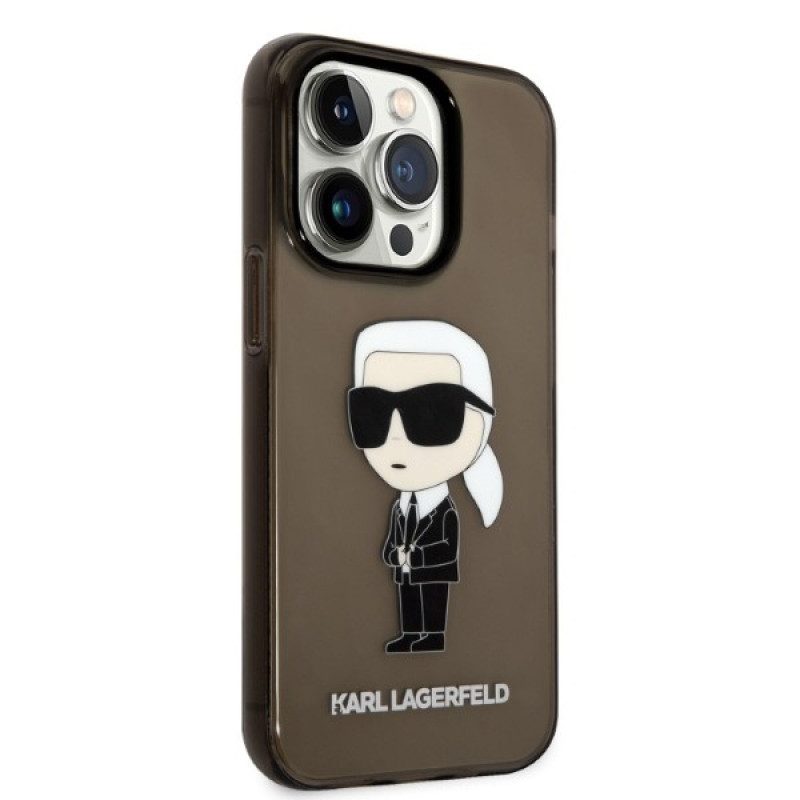 Karl Lagerfeld KLHCP14XHNIKTCK Apple iPhone 14 Pro Max kietasis dėklas, Ikonik Karl, juodas