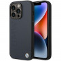 BMW BMHMP14XSLLNA Apple iPhone 14 Pro Max kietasis dėklas, Leather Hot Stamp MagSafe, navy