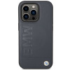 BMW BMHMP14XSLLNA Apple iPhone 14 Pro Max kietasis dėklas, Leather Hot Stamp MagSafe, navy