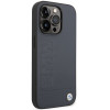 BMW BMHMP14XSLLNA Apple iPhone 14 Pro Max kietasis dėklas, Leather Hot Stamp MagSafe, navy