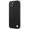 BMW BMHCP14MSLLBK Apple iPhone 14 Plus / 15 Plus dėklas, Leather Stamp, juodas