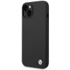 BMW BMHCP14MSILBK Apple iPhone 14 Plus / 15 Plus dėklas, Silicone Metal Logo, juodas