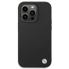 BMW BMHCP14LSILBK Apple iPhone 14 Pro dėklas, Silicone Metal Logo, juodas