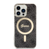 Guess GUBPP13LH4EACSK dėklas + belaidžio įkroviklio rinkinys, skirtas Apple iPhone 13 Pro, juodas kietas dėklas 4G Print MagSafe