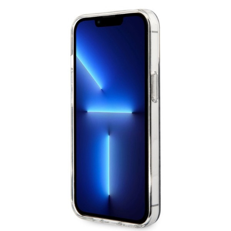 Guess GUBPP13LH4EACSK dėklas + belaidžio įkroviklio rinkinys, skirtas Apple iPhone 13 Pro, juodas kietas dėklas 4G Print MagSafe
