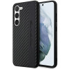 Mercedes-AMG AMHCS23SBLSCA Carbon Stripe & Embossed kietasis dėklas, skirtas Samsung Galaxy S23 (S911), juodas