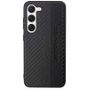 Mercedes-AMG AMHCS23SBLSCA Carbon Stripe & Embossed kietasis dėklas, skirtas Samsung Galaxy S23 (S911), juodas