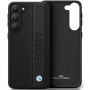 BMW BMHCS23M22RDPK Leather Textured & Stripe kietasis dėklas, skirtas Samsung Galaxy S23+ (S916), juodas