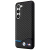 BMW BMHCS23M22NBCK Leather Carbon kietasis dėklas, skirtas Samsung Galaxy S23+ (S916), juodas