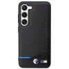 BMW BMHCS23M22NBCK Leather Carbon kietasis dėklas, skirtas Samsung Galaxy S23+ (S916), juodas