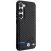 BMW BMHCS23M22NBCK Leather Carbon kietasis dėklas, skirtas Samsung Galaxy S23+ (S916), juodas
