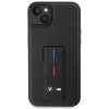 BMW Grip Stand Hot Stamp dėklas, skirtas Apple iPhone 14 / 15 / 13, juodas