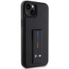 BMW Grip Stand Hot Stamp dėklas, skirtas Apple iPhone 14 / 15 / 13, juodas