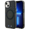 BMW BMHMP14MHGPK Pattern MagSafe kietasis dėklas, skirtas Apple iPhone 14 Plus / 15 Plus, pilkas