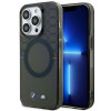 BMW BMHMP14XHGPK Pattern MagSafe kietasis dėklas, skirtas Apple iPhone 14 Pro Max, pilkas