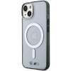 BMW BMHMP14MHCRS Silver Ring MagSafe kietasis dėklas, skirtas Apple iPhone 14 Plus / 15 Plus, permatomas