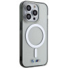 BMW BMHMP14LHCRS Silver Ring MagSafe kietasis dėklas Apple iPhone 14 Pro, permatomas