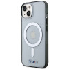 BMW BMHMP14SHCRS Silver Ring MagSafe kietasis dėklas, skirtas Apple iPhone 14, permatomas
