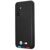 BMW BMHCSA5422PTDK Leather Stamp Tricolor kietasis dėklas, skirtas Samsung Galaxy A54 (A546), juodas