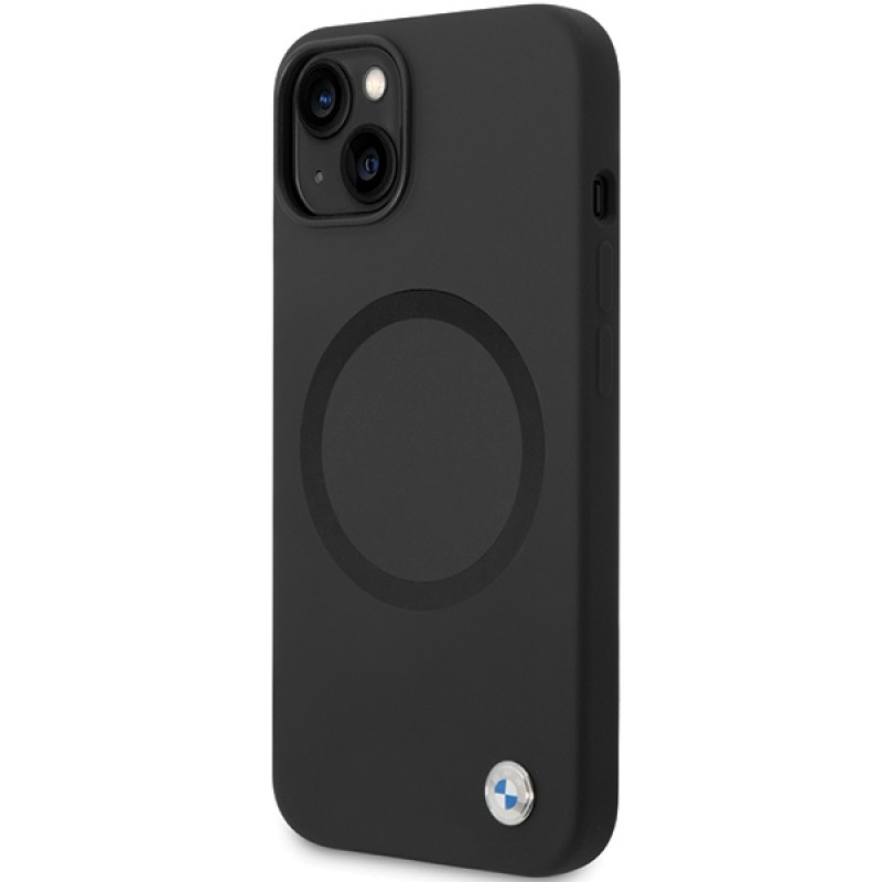 BMW BMHMP14SSILBK2 Signature Liquid Silicone MagSafe dėklas, skirtas Apple iPhone 14, juodas
