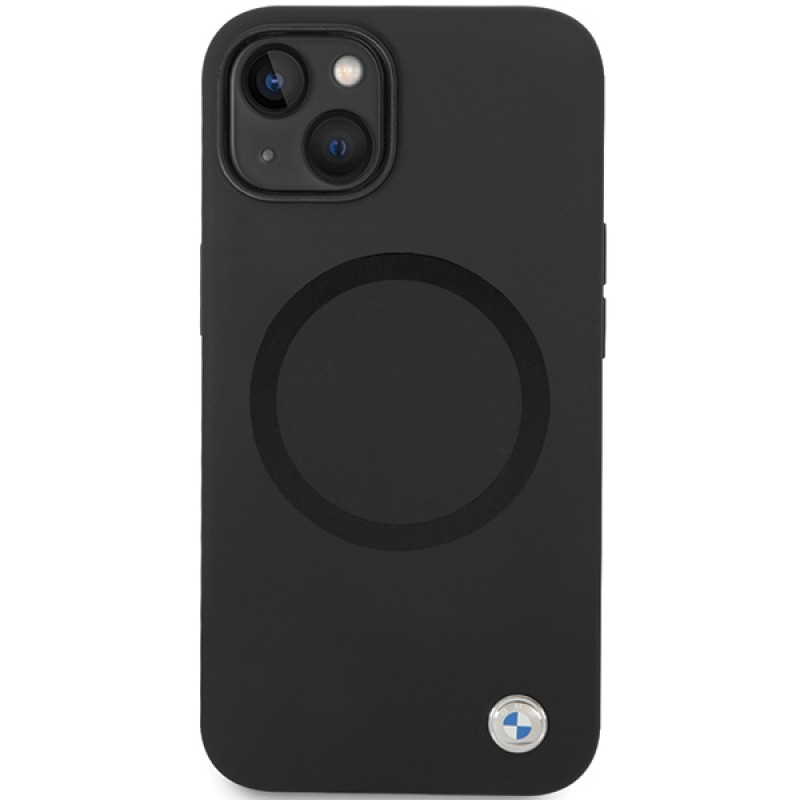 BMW BMHMP14SSILBK2 Signature Liquid Silicone MagSafe dėklas, skirtas Apple iPhone 14, juodas