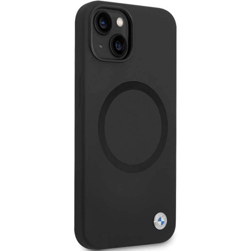 BMW BMHMP14SSILBK2 Signature Liquid Silicone MagSafe dėklas, skirtas Apple iPhone 14, juodas