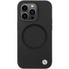 BMW BMHMP14XSILBK2 Signature Liquid Silicone MagSafe dėklas, skirtas Apple iPhone 14 Pro Max, juodas