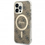 Guess GUHMP13LH4STW 4G MagSafe kietasis dėklas, skirtas Apple iPhone 13 Pro, rudas