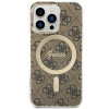 Guess GUHMP13LH4STW 4G MagSafe kietasis dėklas, skirtas Apple iPhone 13 Pro, rudas