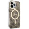 Guess GUHMP13LH4STW 4G MagSafe kietasis dėklas, skirtas Apple iPhone 13 Pro, rudas
