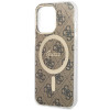 Guess GUHMP13LH4STW 4G MagSafe kietasis dėklas, skirtas Apple iPhone 13 Pro, rudas