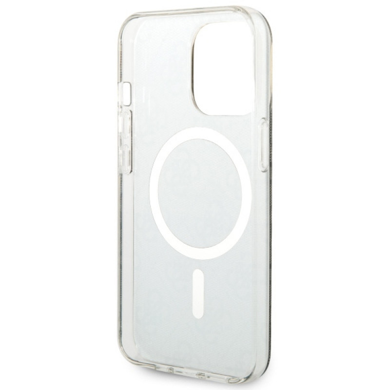 Guess GUHMP13LH4STW 4G MagSafe kietasis dėklas, skirtas Apple iPhone 13 Pro, rudas
